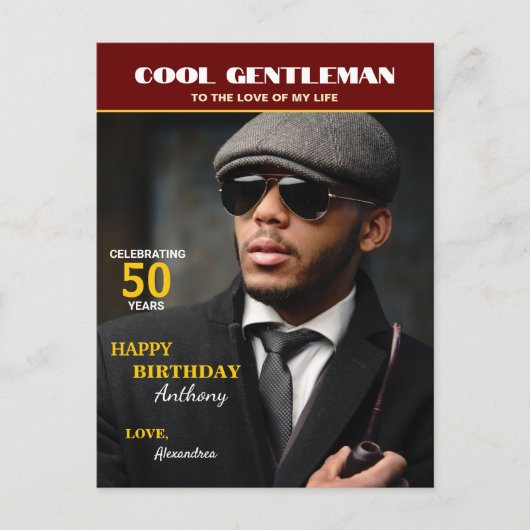 Birthday Magazine Foto Hoesje personaliseren Briefkaart (Voorkant)