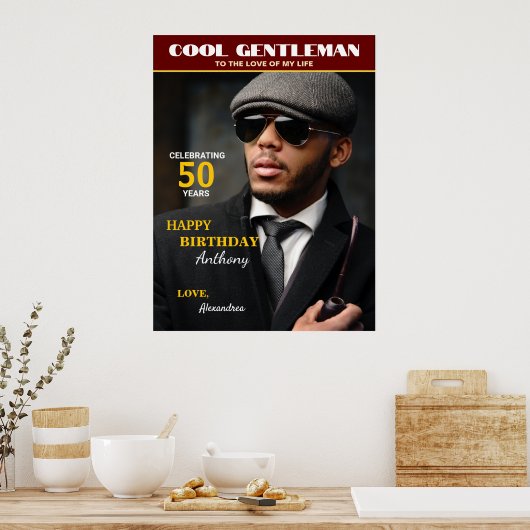 Birthday Magazine Foto Hoesje personaliseren Poster (Keuken)