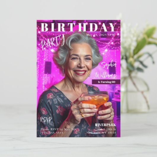 Birthday Magazine Hoesje Kaart (Staand voorkant)