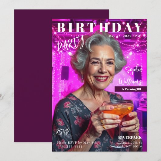 Birthday Magazine Hoesje Kaart (Voorkant / Achterkant)