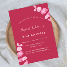 Birthday magenta white eucalyptus luxe