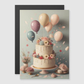 Birthday Magnetische Uitnodiging (Voorkant / Achterkant)