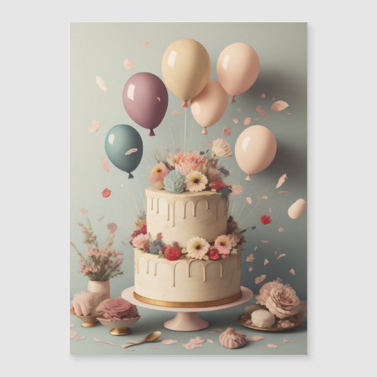 Birthday Magnetische Uitnodiging (Voorkant)