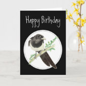Birthday Magpie, Waterverf Bird Collectie, Kaart (Gele Bloem)