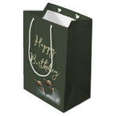 Birthday Mallard Ducks And Cattails Medium Cadeauzakje (Achterkant Gekanteld)