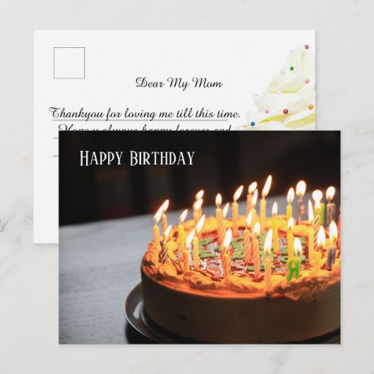 Birthday mama briefkaart (Voorkant / Achterkant)