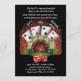 Birthday man elke leeftijd, poker, gok, casino kaart