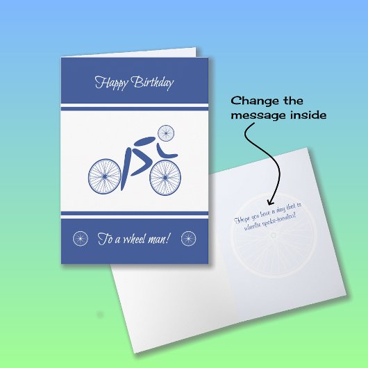 Birthday man grappige wielrenner kaart
