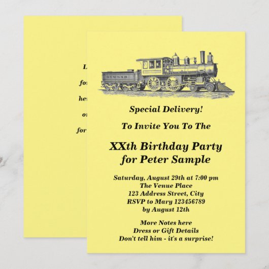 Birthday-Man Mannen van de stuurmachinemotor Kaart (Voorkant / Achterkant)