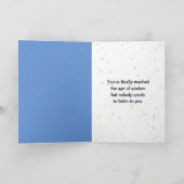 Birthday Man op partijballon Kaart (Binnen)