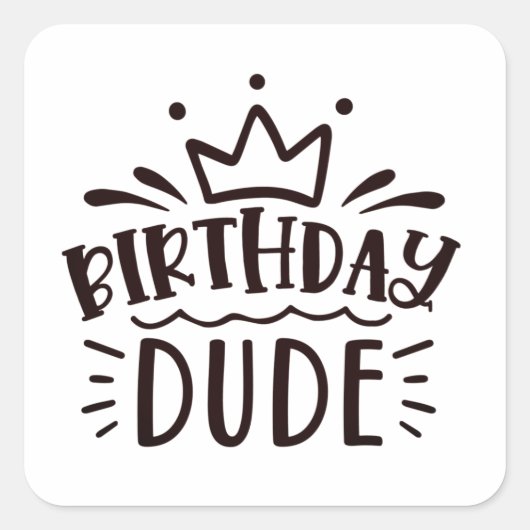 Birthday Man Vierkante Sticker (Voorkant)
