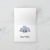 Birthday mand met blauwe hydrangea bedankkaart (Binnen)