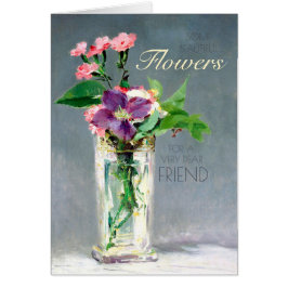 Birthday Manet-anjers en clematis CC1239-kaart