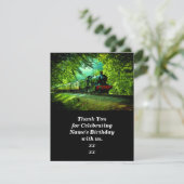 Birthday-Mannen van het Man van Steam Train Bedankkaart (Staand voorkant)