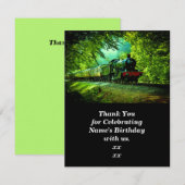 Birthday-Mannen van het Man van Steam Train Bedankkaart (Voorkant / Achterkant)