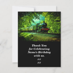 Birthday-Mannen van het Man van Steam Train Bedankkaart