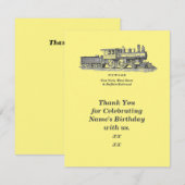 Birthday-Mannen van het Man van Steam Train Bedankkaart (Voorkant / Achterkant)