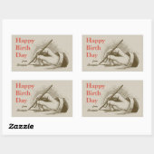 Birthday Mannhand met fontein pen CC0999 Rechthoekige Sticker (Vel)