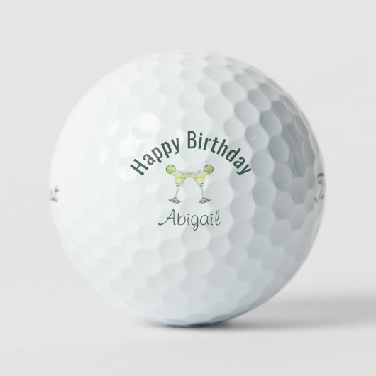  Birthday Margarita Toast Custom Titleist Pro V1 Golfballen (Voorkant)