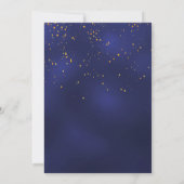 Birthday marineblauw goudconfetti kaart (Achterkant)