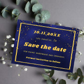 Birthday marineblauw goudconfetti save the date