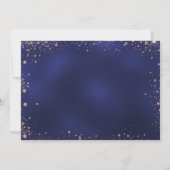 Birthday marineblauw roos goudglitter save the date (Achterkant)