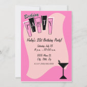 Birthday Martini Pink Kaart (Achterkant)