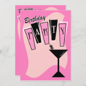 Birthday Martini Pink Kaart (Voorkant / Achterkant)