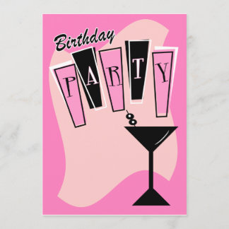Birthday Martini Pink Kaart