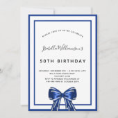 Birthday marvy blue elegant boegschrift kaart (Voorkant)