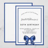 Birthday marvy blue elegant boegschrift kaart (Voorkant / Achterkant)