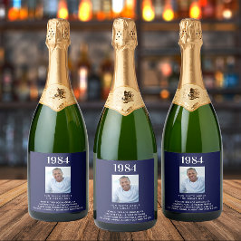 Birthday marvy blue foto maakt foto leuk feiten bi sparkling wijnetiket