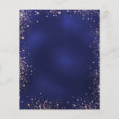 Birthday marvy blue roos gold budget uitnodiging flyer (Achterkant)