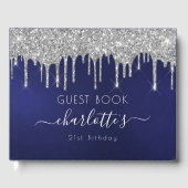 Birthday marvy blue Silglitter-monogram Gastenboek (Voorkant)