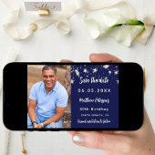 Birthday marvy blue Silver-foto, behalve de datum Save The Date