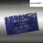 Birthday marvy blue Silver save date magnet