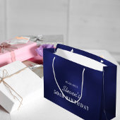 Birthday marvy blue white monogram modern groot cadeauzakje