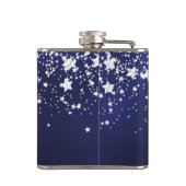 Birthday marvy blue zilversterren naam heupfles (Achterkant)