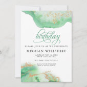 Birthday May Emerald Green Waterverf Geode Kaart (Voorkant)