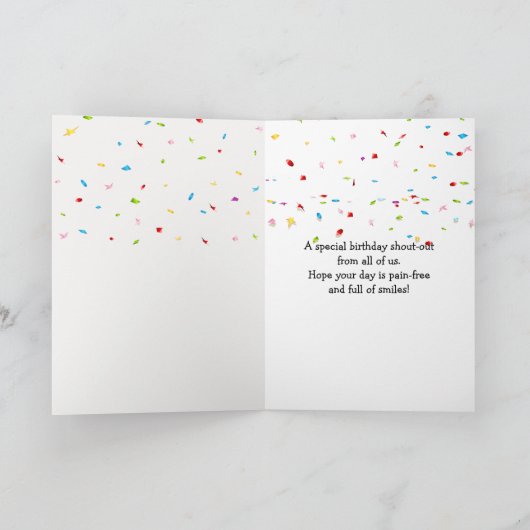 Birthday Medical Bandage Stick Figure People Kaart (Binnen)