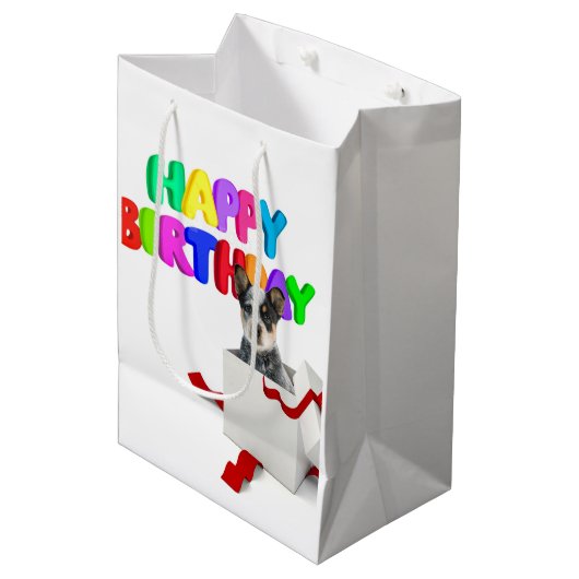 Birthday Medium Cadeauzakje (Voorkant Gekanteld)