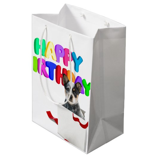 Birthday Medium Cadeauzakje (Achterkant Gekanteld)