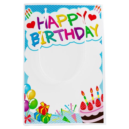 Birthday Medium Gift Bag Medium Cadeauzakje (Voorkant)
