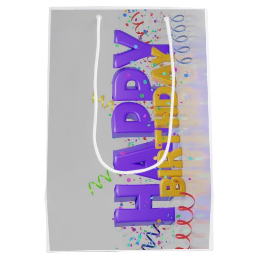 Birthday Medium Gift Bag Medium Cadeauzakje (Achterkant)