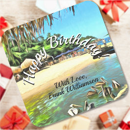 Birthday Meets Ocean 0330 Vierkante Sticker