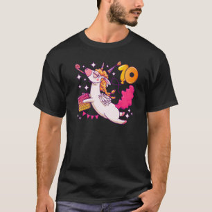 Birthday meisje 10 jaar oud, Unicorn, Pop het, Num T-shirt