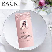 Birthday Menu blush roze glitter foto leuke feiten