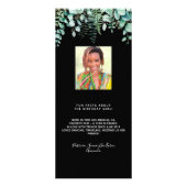 Birthday Menu eucalyptus greenery foto leuke feite (Achterkant)