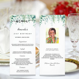 Birthday Menu eucalyptus greenery foto leuke feite