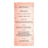 Birthday Menu oranje glitter foto leuke feiten (Voorkant)